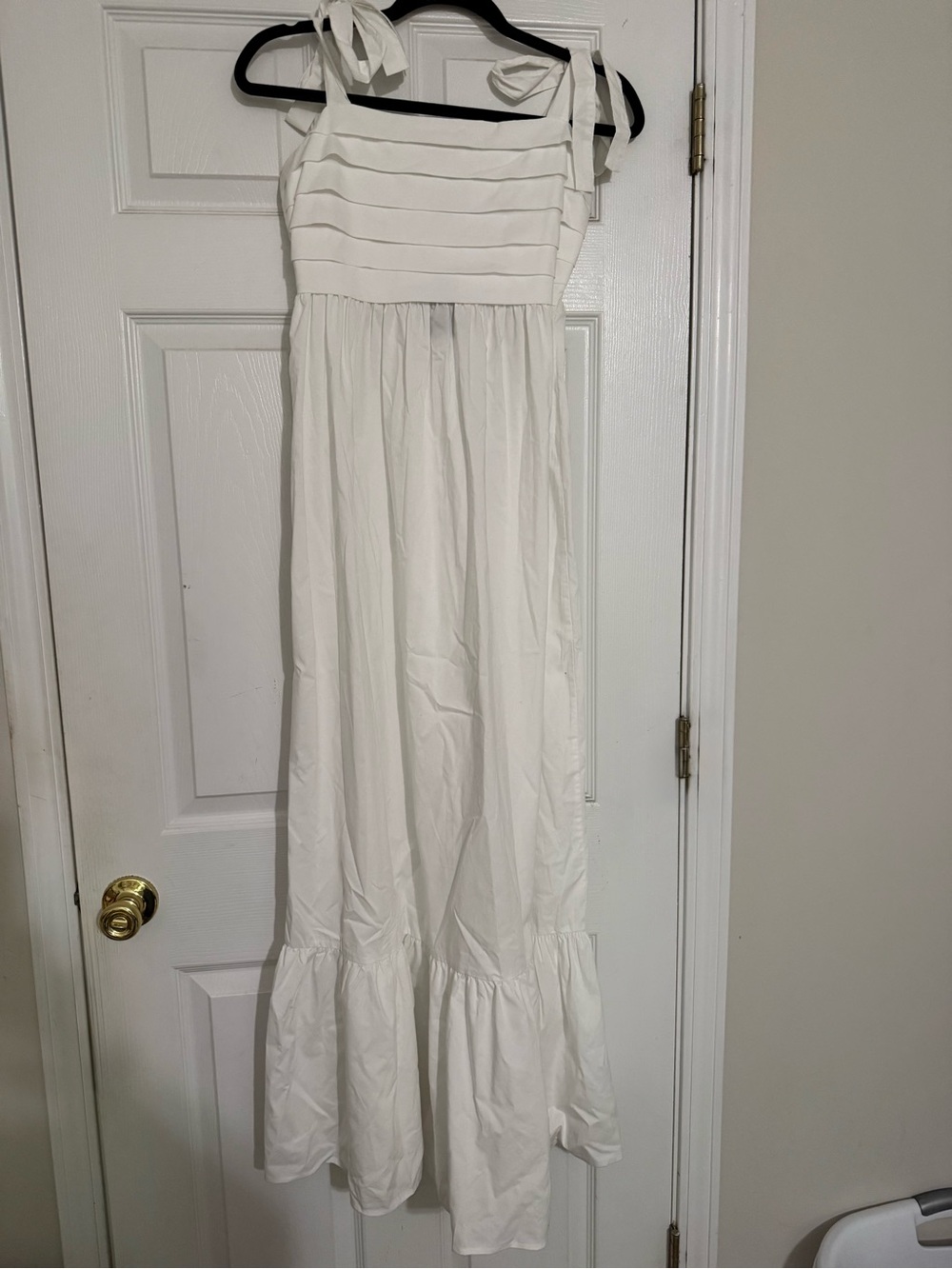 Express White Tie-Shoulder Maxi Dress